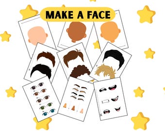 Make A Face Activity | 3 Skin Tones |Face Parts, Eyes, Noses, Mouths, Eyebrows, Hair| Printable PDF