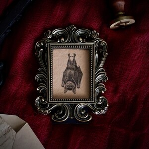 Baroque Hanging Bat Mini Portrait Vintage Style Frame - Gothic ...