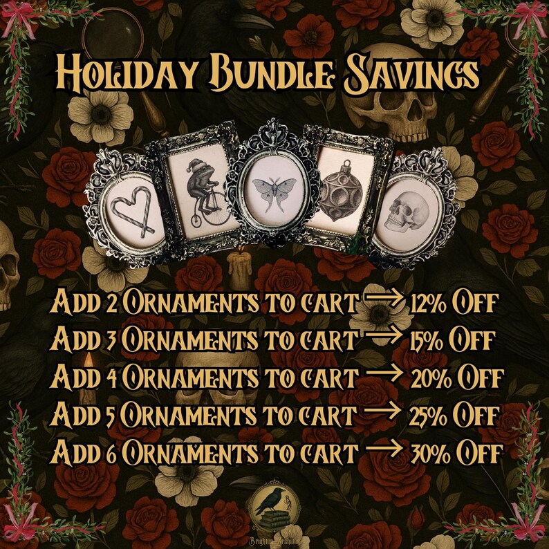 Vintage Style Ghost Couple Ornament in Baroque Frame | Unique Christmas Decoration | Whimsical Gothic Gift | Creepmas & Gothmas image 4