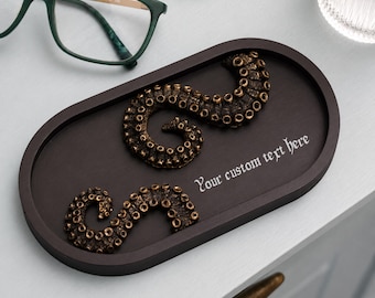 Gothic Octopus Tentacle Jewelry Tray, Dark Academia Catchall Dish, Black Vanity Organizer, Coastal Gothic Decor, Ring Holder Gift