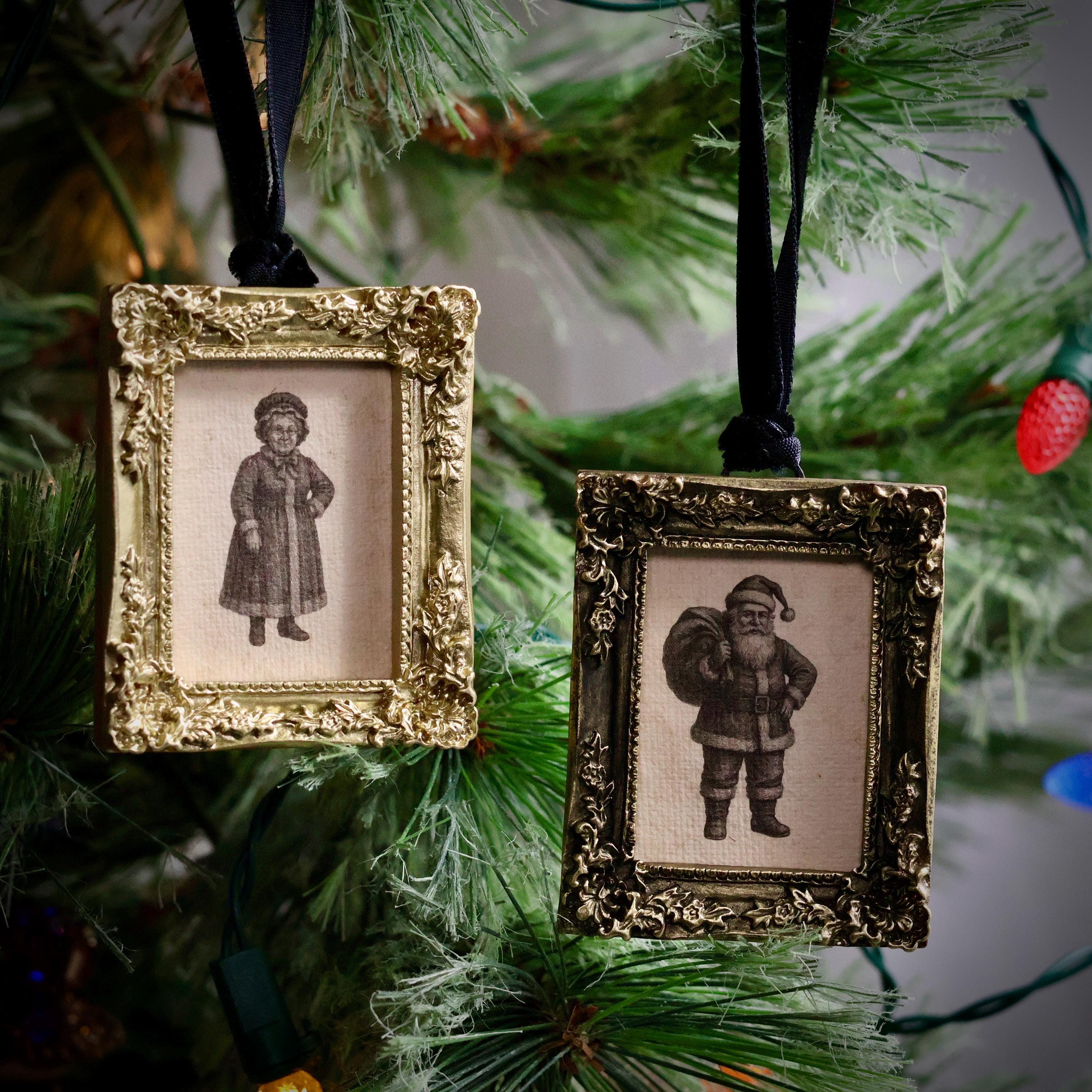 Vintage Style Santa and Mrs. Claus Ornament in Baroque Frame | Unique ...
