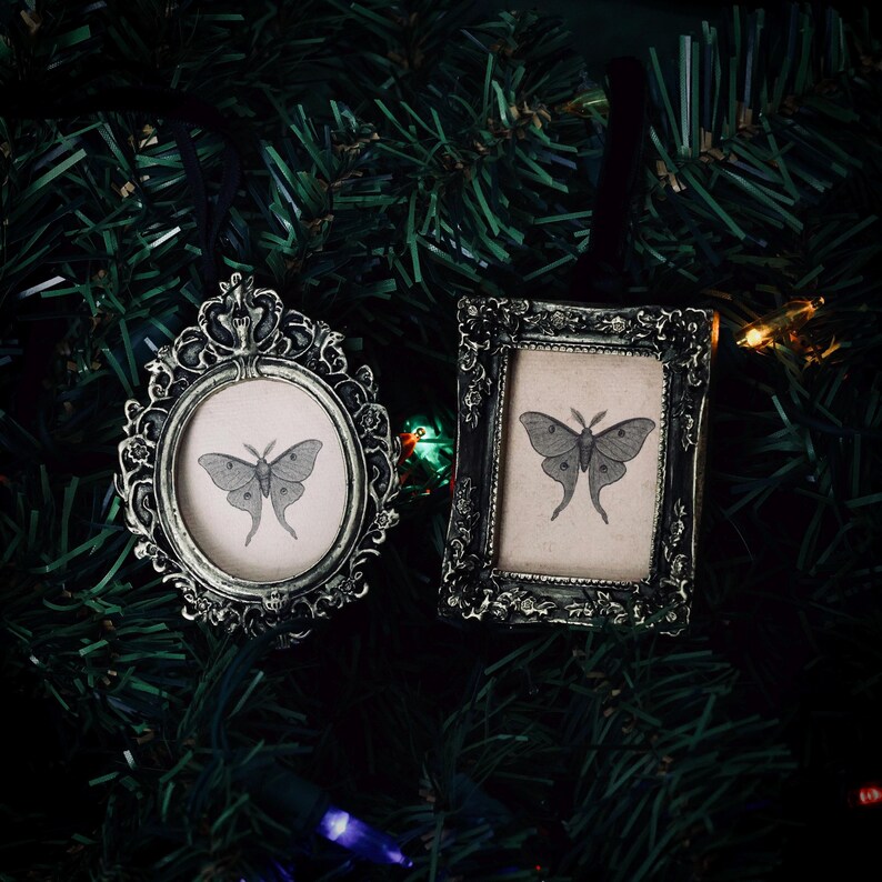 Vintage Style Luna Moth Ornament in Baroque Frame | Unique Christmas ...