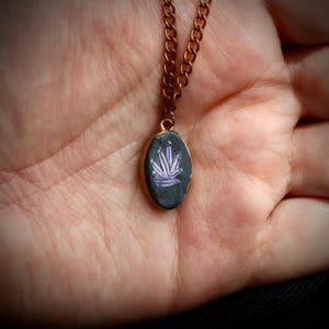 Quartz Crystal Clay Charm Necklace: Witchy Cottagecore Amulet