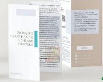 Salud cardiovascular femenina: Contenido clínico para la promoción de la salud (enlaces de EE. UU., totalmente editable, tríptico A4)