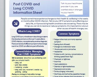 Folleto informativo para pacientes con COVID persistente: descarga inmediata, totalmente editable