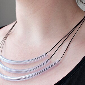 Geometric minimal Necklace Ladder necklace 3 lines swing under 25 image 4