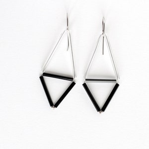 Transparent Glass Earrings Triangle Dangle Earrings Geometric image 4