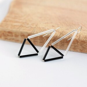 Transparent Glass Earrings Triangle Dangle Earrings Geometric image 2