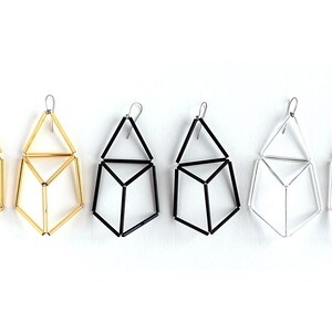 Geometric Statement Earrings-Clear Prism Earrings 3d Triangle Earrings image 1