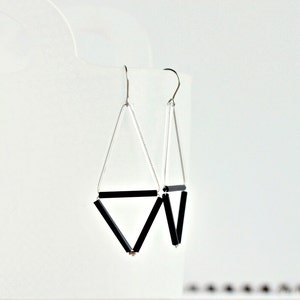 Transparent Glass Earrings Triangle Dangle Earrings Geometric image 3