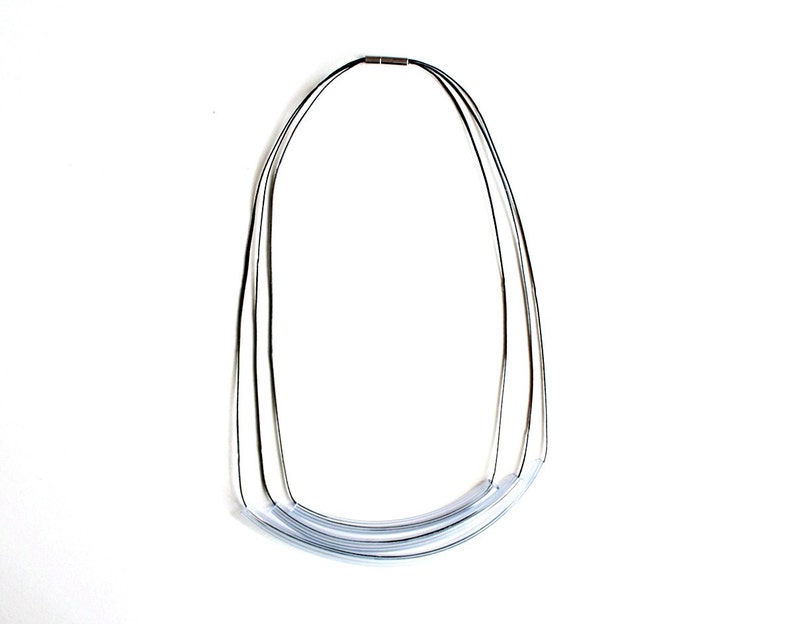 Geometric minimal Necklace Ladder necklace 3 lines swing under 25 image 2