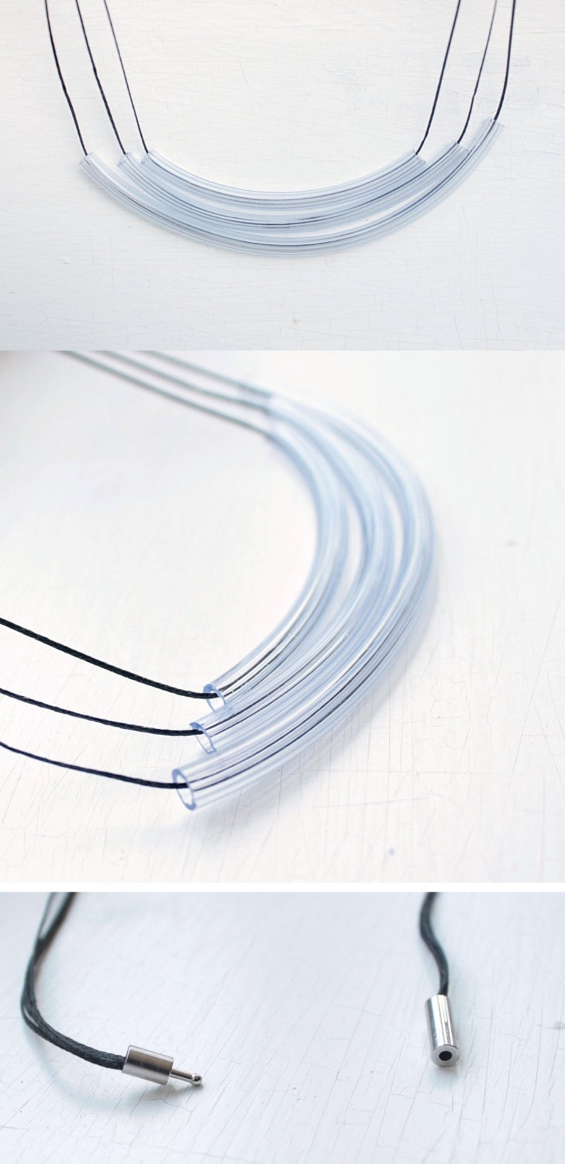 Geometric minimal Necklace Ladder necklace 3 lines swing under 25 image 3