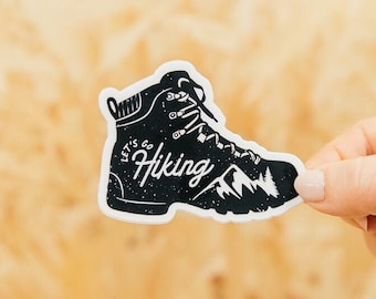 Let's go hiking / Adventure vinyl decal bumper sticker / Van decal / Walking sticker / Laptop Sticker