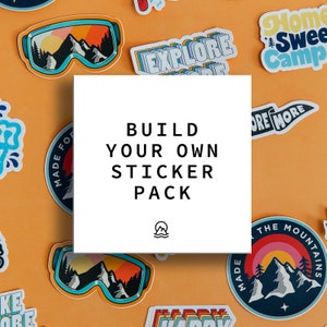 BUILD YOUR OWN Adventure sticker pack / Vinyl decal bumper stickers / Vanlife Stickers / Camping Stickers / Campervan Stickers