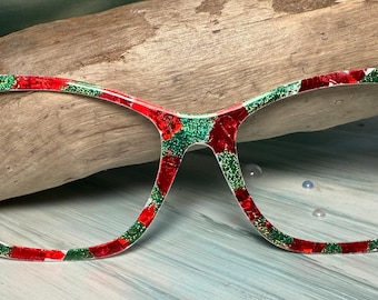 Peppermint Frost Magnetic Eyewear Topper - Pair Eyewear compatible- All Frame Styles - custom hand painted