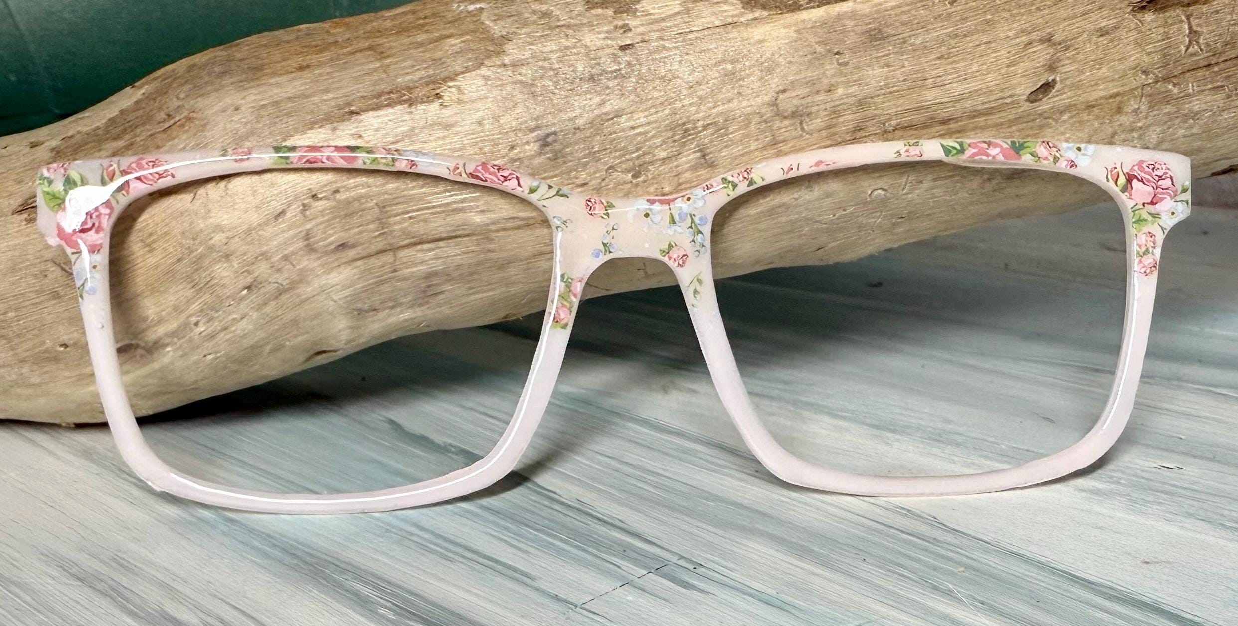 Vintage Peony Magnetic Eyewear Topper - Pair Eyewear compatible- All Frame Styles - custom hand painted
