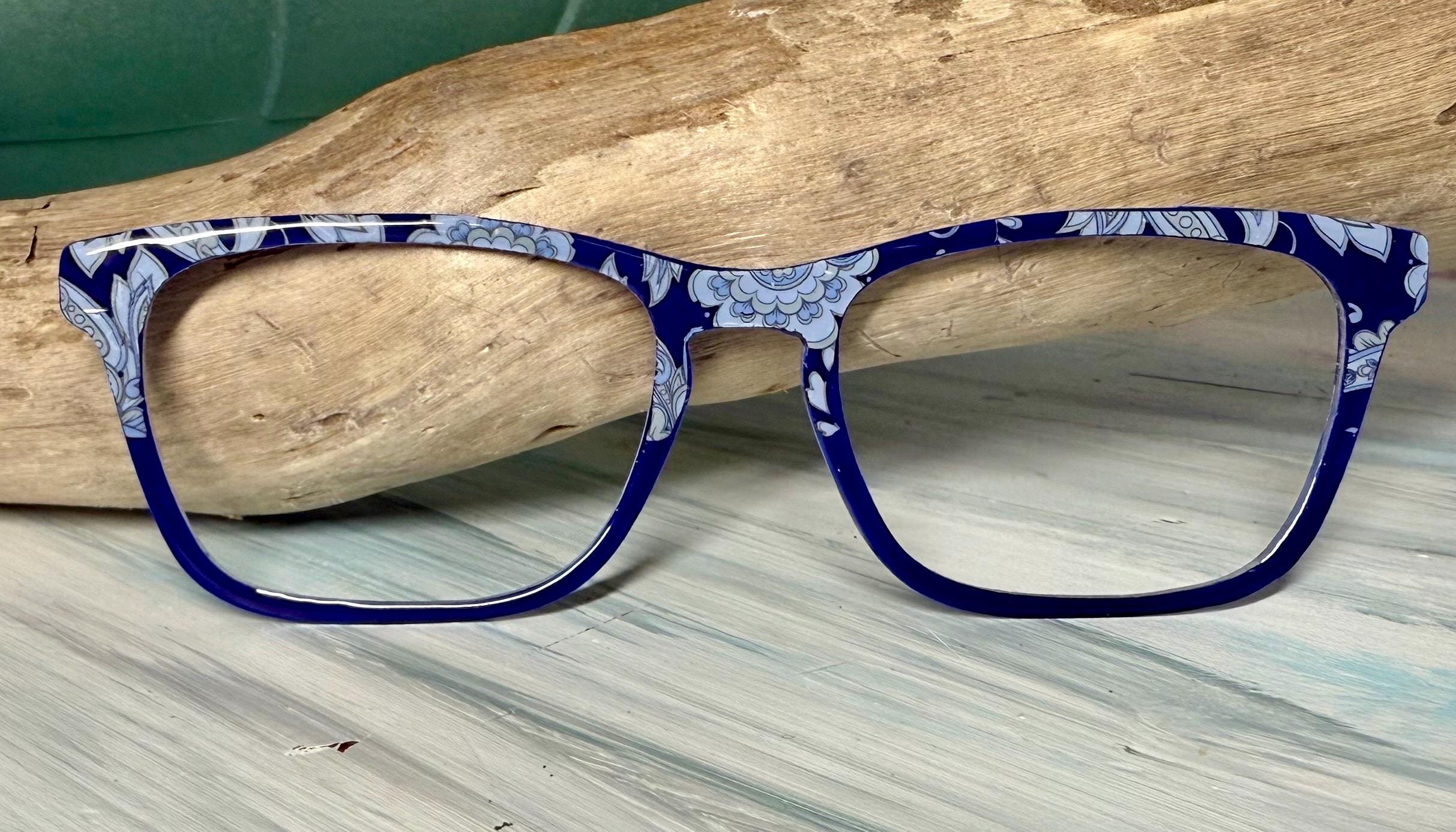 Indigo Bloom  Custom Magnetic Eyewear Topper - Pair Eyewear compatible- All Frame styles
