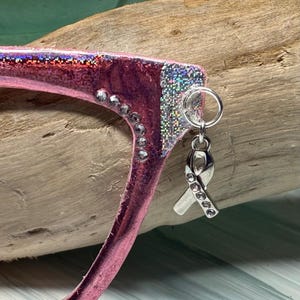 Brave Bling - Magnetic Eyewear Topper - Pair Eyewear compatible- All Frame Styles- Pink Breast Cancer Awareness Charms