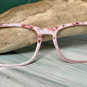 Blush Velvet Rose Magnetic Eyewear Topper - Pair Eyewear compatible- All Frame Styles - custom hand painted Pink Floral