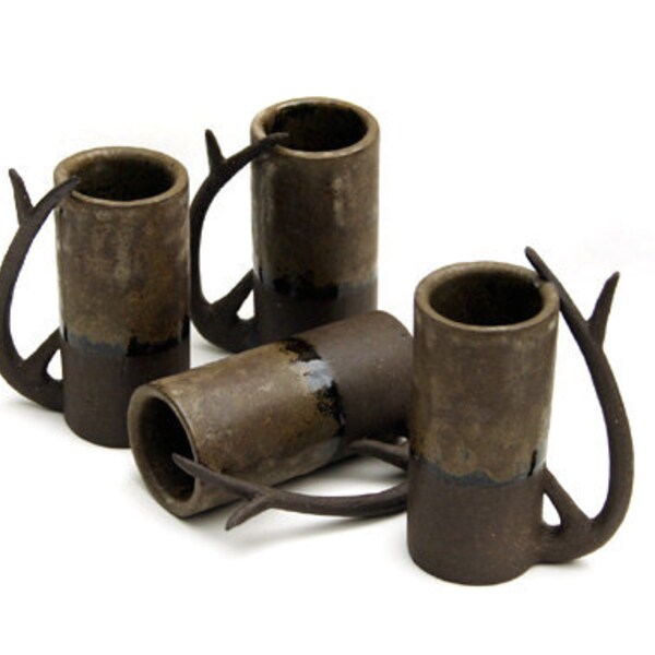 Woodland Espresso Liqueur mini Mugs - Handmade Pottery