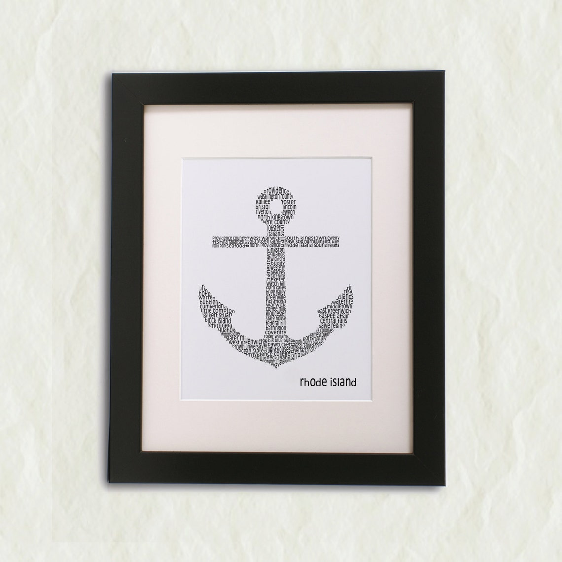 Rhode Island Anchor Word Art Print Etsy