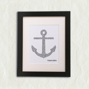 Rhode Island Anchor Word Art Print