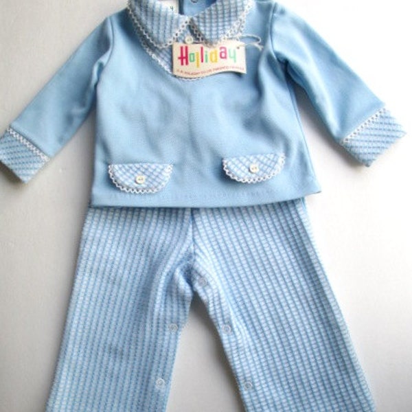 Baby boy outfit from 1970s vintage clothing for infant movie set prop Halloween costume photo shoot props vintage baby clothing cute  photos