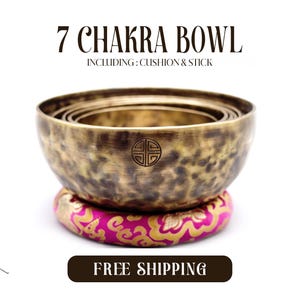 Seven Chakra Set Full Moon Singing Bowl Handmade in Nepal-Tibetan Singing Bowl-Sound BathSpiritual Healing Bowl-Professional Meditation bowl