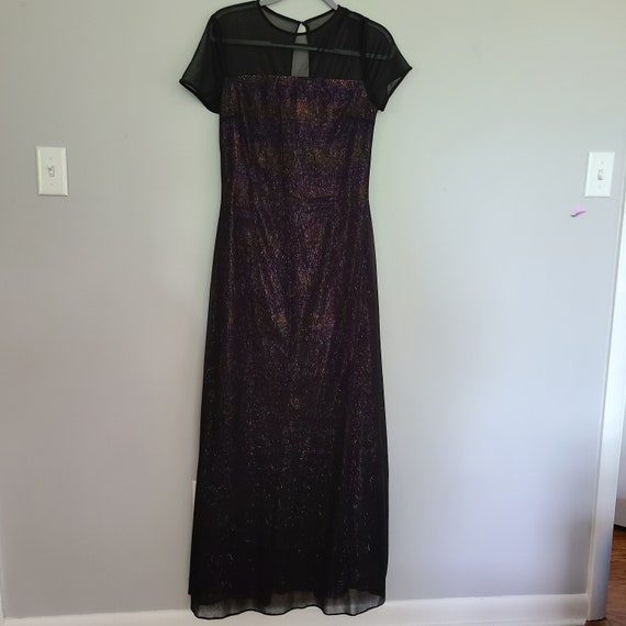 Vintage 80s Women's Reggio Floor Length Dress Col… - image 1