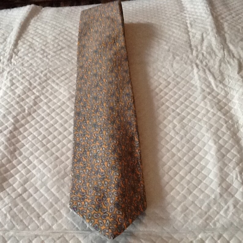 Vintage Polo Tie RALPH LAUREN Tie Silk Tie USA Paisley Tie Orange Blue Purple image 4