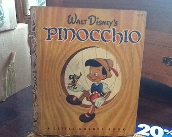 Vintage Walt Disney's PINOCCHIO Little Golden 1948 Edition