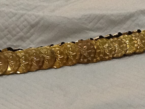 Vintage Gold Metal Medallion Elastic Belt Sand Dollars Star  display picture 3