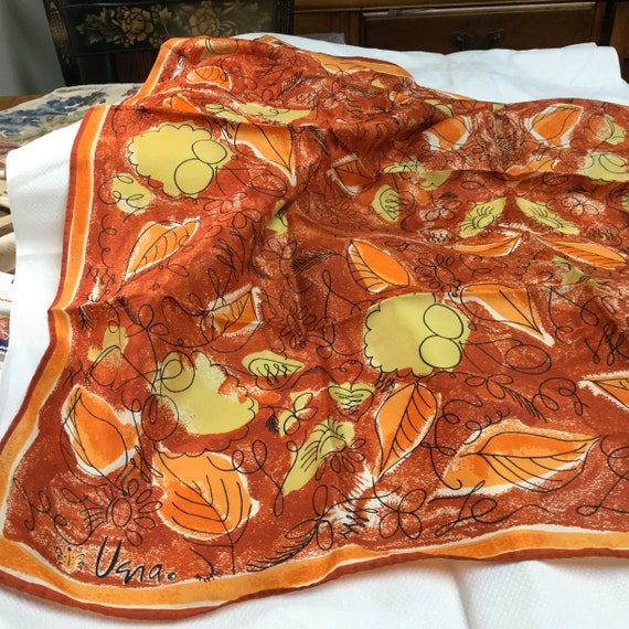 Vintage VERA Scarf VERA Neumann Scarf Orange Yello