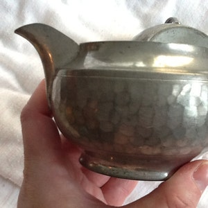 Vintage Hand Beaten Pewter Creamer and Sugar by Cheltenham Sheffield England