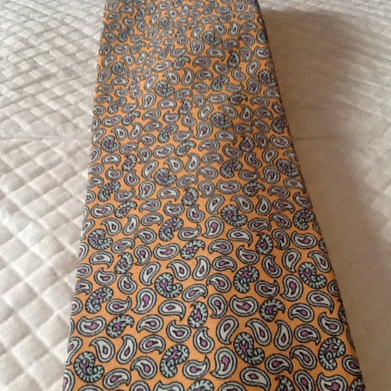 Vintage Polo Tie RALPH LAUREN Tie Silk Tie USA Paisley Tie Orange Blue Purple image 1
