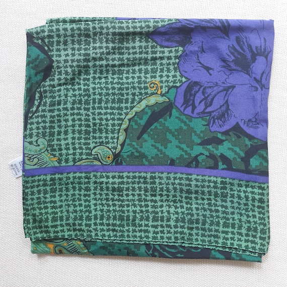 VINTAGE 80s Christian DIOR Scarf 100% Silk Echarpes Lg
