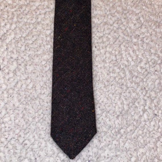 Vintage String Beans Tie Kenny Tie Wool Blend Heathered Brown String Beans Tie USA