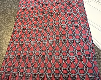 Vintage HERMES Tie PARIS Silk Tie Wine Red