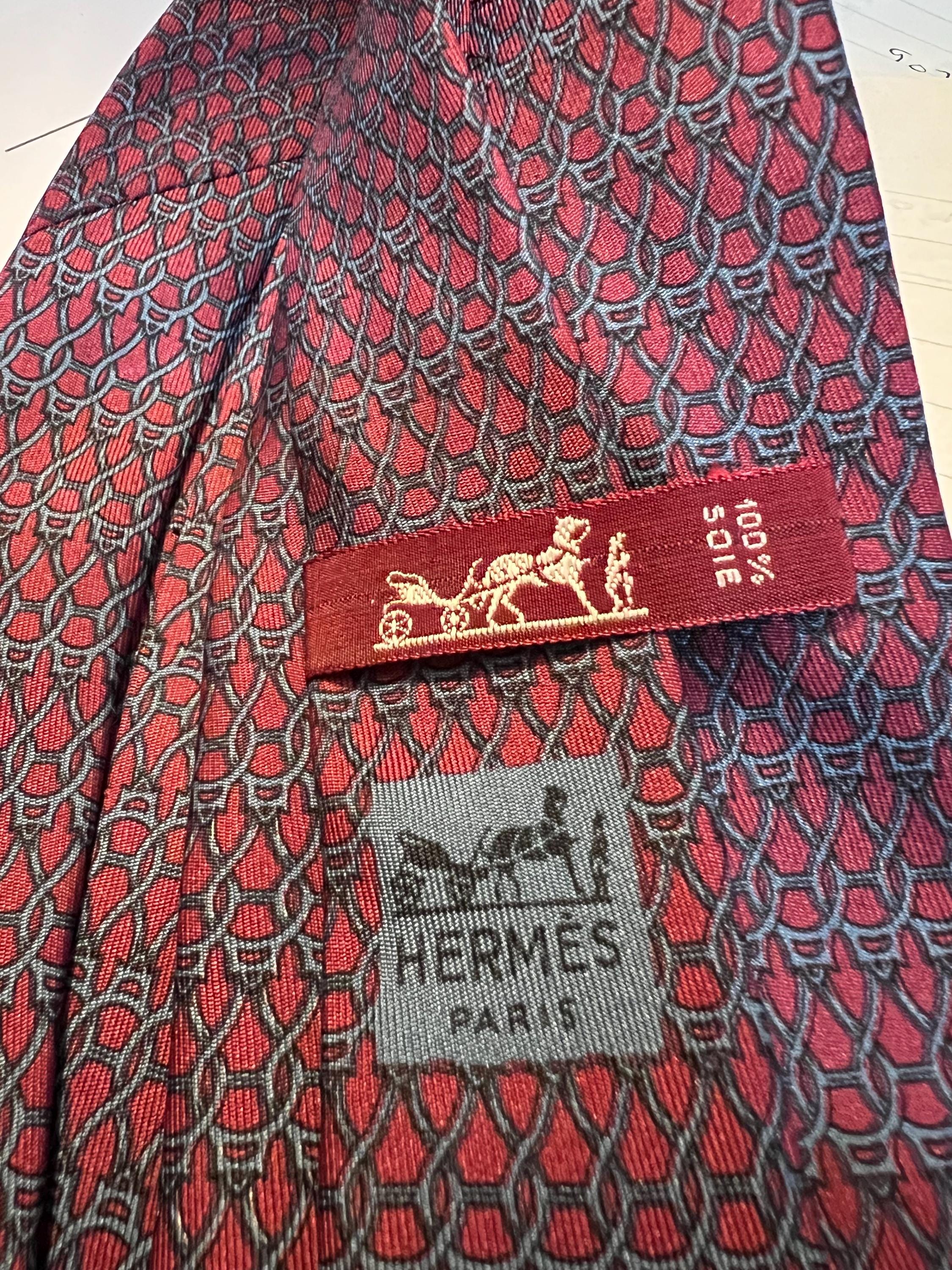 Vintage HERMES Tie PARIS Silk Tie Wine Red - Etsy