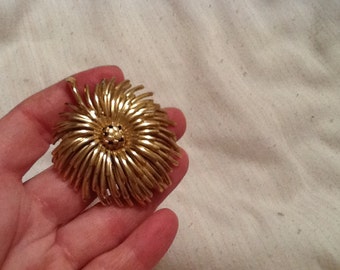 Vintage Gold Flower MONET Pin MONET Brooch