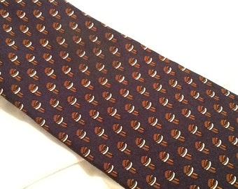 Vintage YSL Tie YVES SAINT Laurent Tie Silk Paris New York Blue Graphic Design