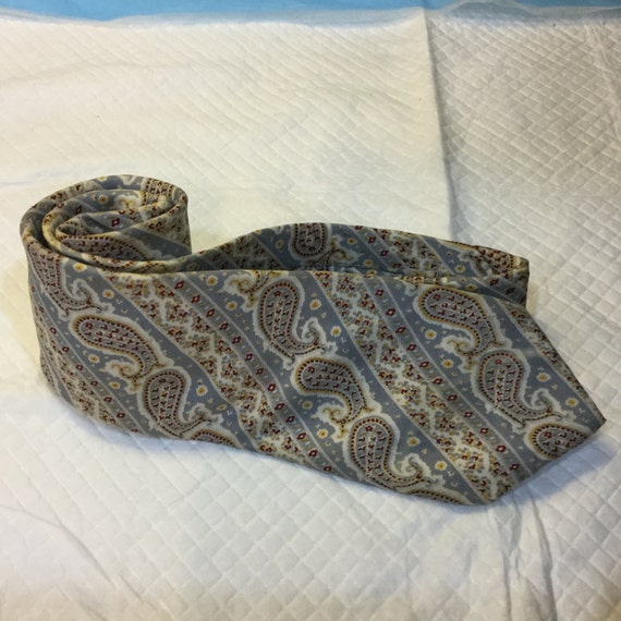 Cravate Homme Don Loper Beverly Hills - Motif Paisley Rouge/marine/gris/marron - Occasion