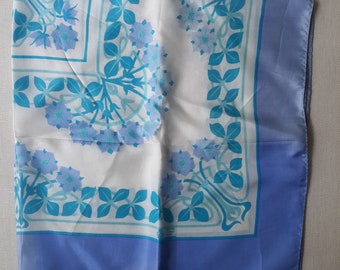 VINTAGE Liberty of London Scarf Floral Scarf 100% Silk Square Periwinkle White Blue England