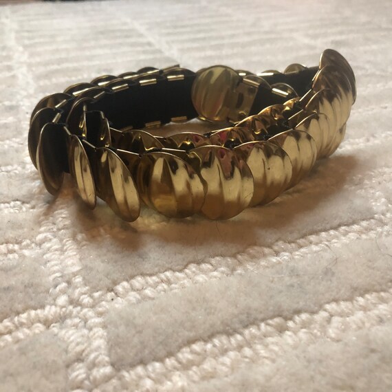 Ceinture Vintage élastique Or - Médaillons Métal Ovales - Taille M à L - Neuf Avec étiquettes