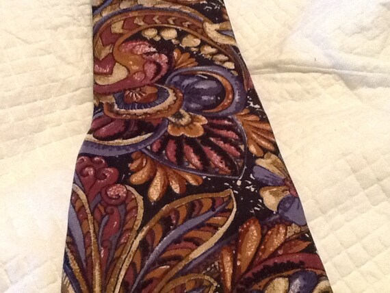 Vintage LANDS END Tie USA Silk Tie Abstract Flora… - image 2