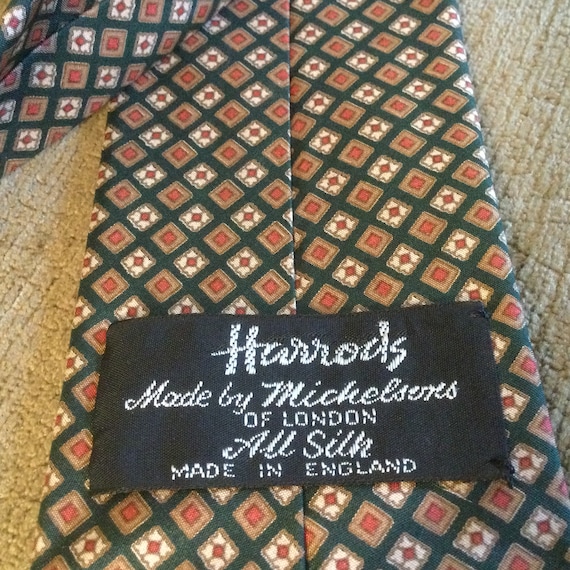 Harrods Michaelsons ネクタイ ヴィンテージ Harrods 英国ヴィンテージ シルクネクタイ ブルー Michelsonsの