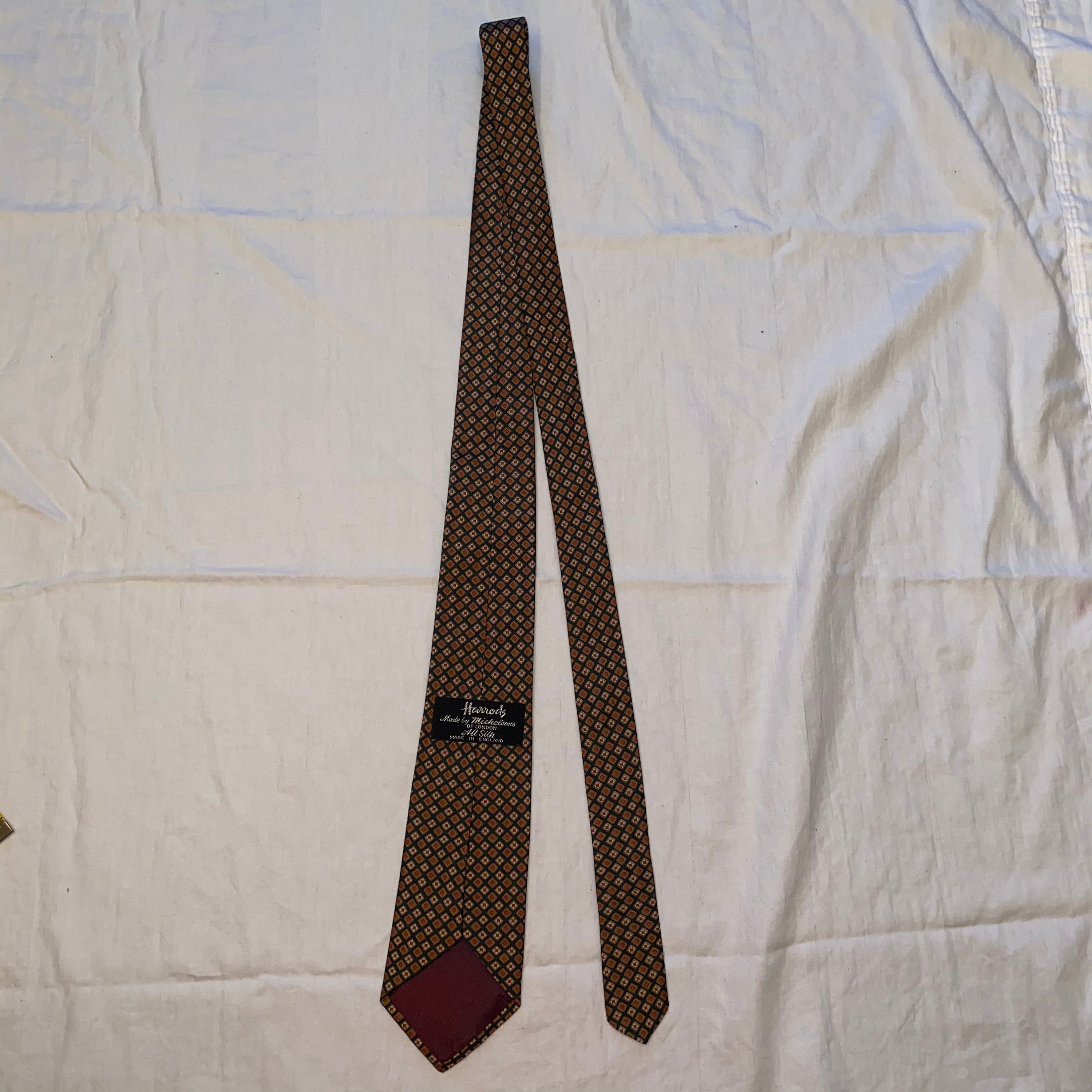 Harrods Michaelsons ネクタイ ヴィンテージ Vintage Harrods Tie Michelsons Tie London England Green and