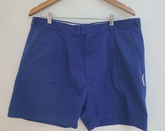 Vintage Unisex Givenchy Blue Pleated Shorts Zipper/button