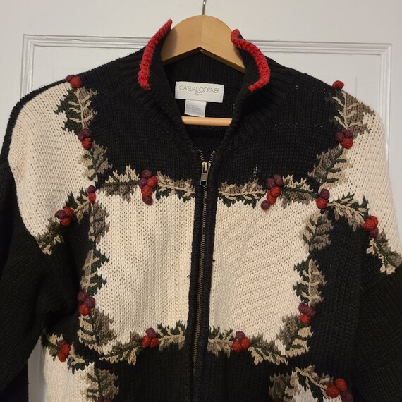 1990s Talbots ハンドメイドデザインニットセーターアート総柄 1990s Talbots ハンドメイドデザインニットセーターアート総柄