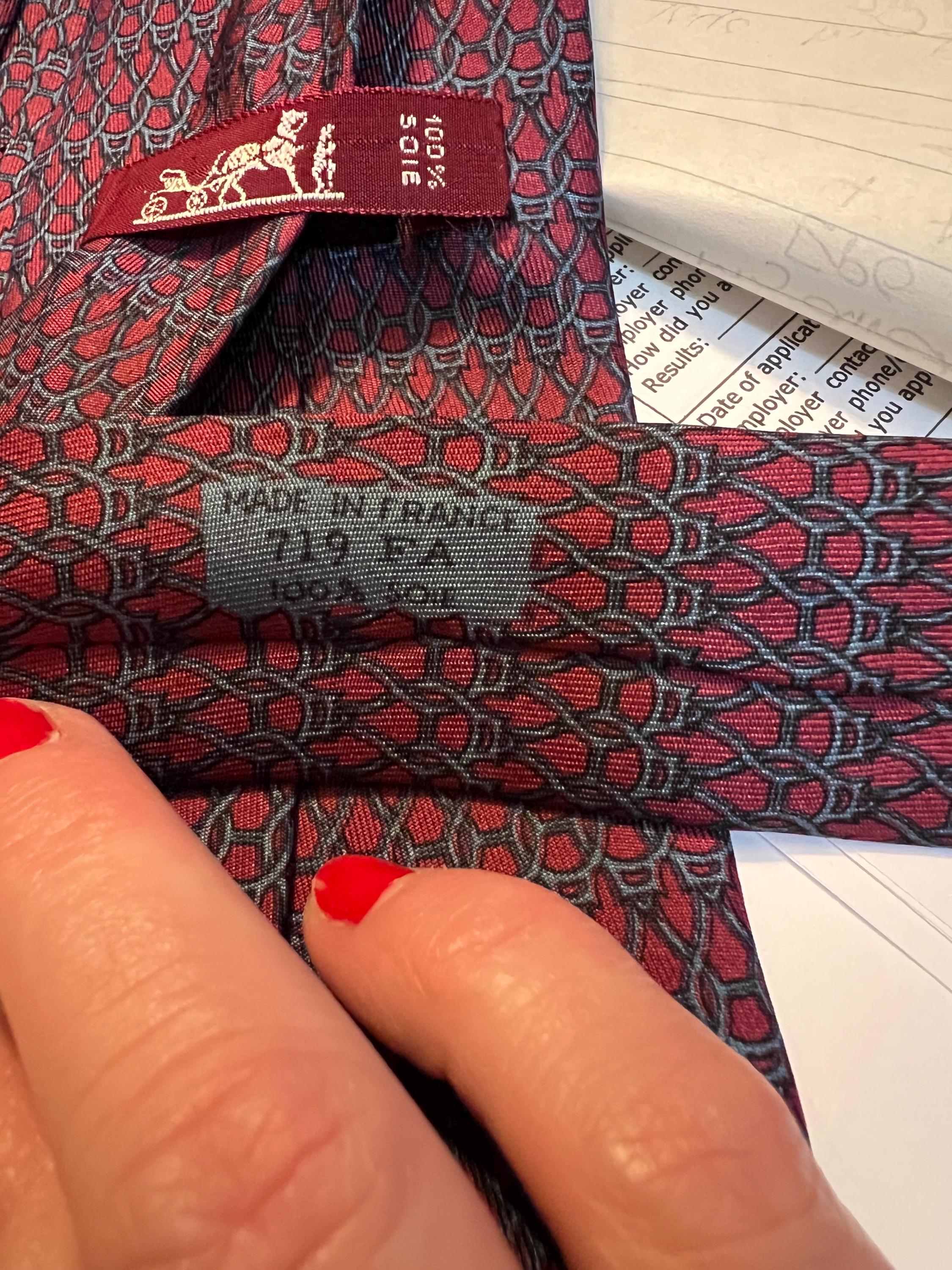 Vintage HERMES Tie PARIS Silk Tie Wine Red - Etsy